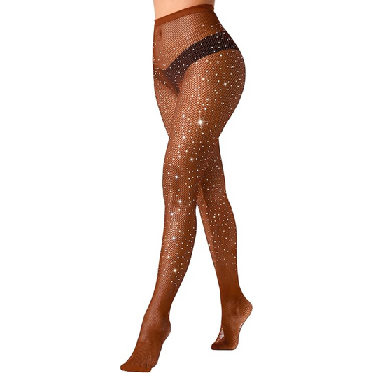 Color Rhinestone Fishnet Stockings